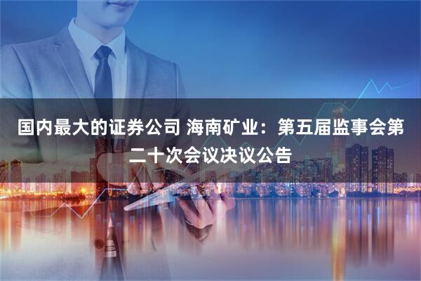 国内最大的证券公司 海南矿业：第五届监事会第二十次会议决议公告