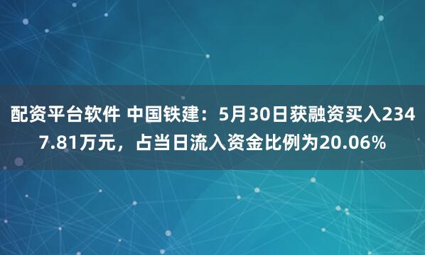 配资平台软件 中国铁建：5月30日获融资买入2347.81万元，占当日流入资金比例为20.06%