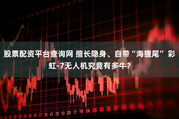 股票配资平台查询网 擅长隐身、自带“海狸尾” 彩虹-7无人机究竟有多牛？