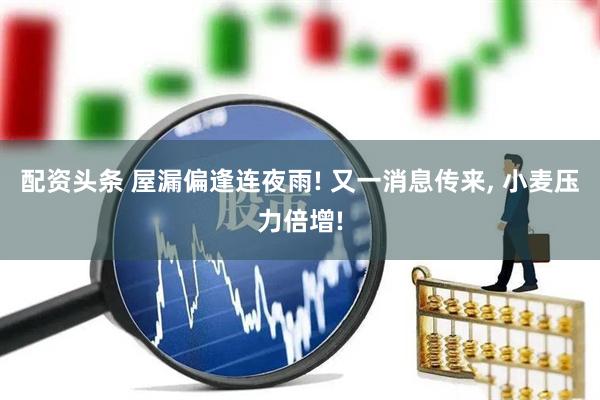 配资头条 屋漏偏逢连夜雨! 又一消息传来, 小麦压力倍增!