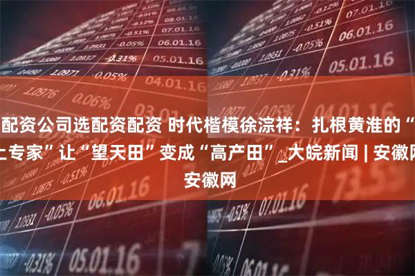 配资公司选配资配资 时代楷模徐淙祥：扎根黄淮的“土专家”让“望天田”变成“高产田”_大皖新闻 | 安徽网
